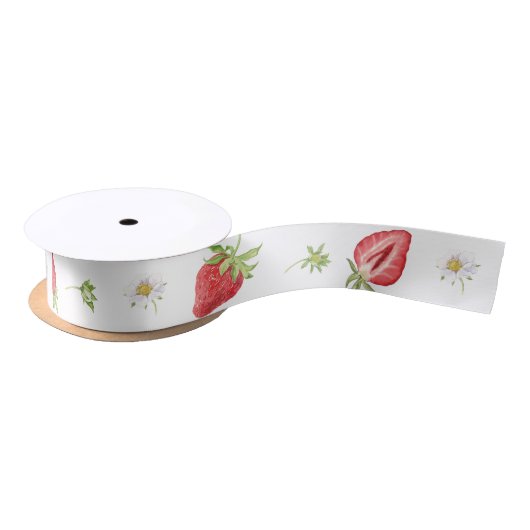 Waterverf Strawberry Theme Party Pattern Gift Satijnen Lint (Spoel)