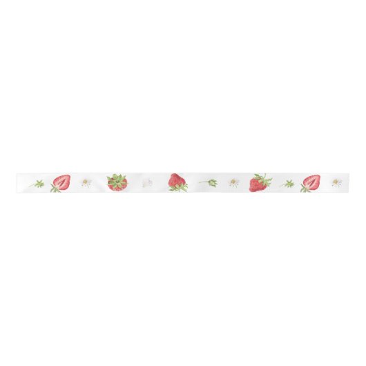Waterverf Strawberry Theme Party Pattern Gift Satijnen Lint (Voorkant)