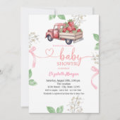 Waterverf Strawberry Truck Baby shower Kaart (Voorkant)