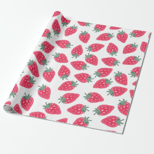 Waterverf Strawberry Wrapping Paper – Berry Sweet Cadeaupapier