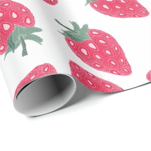 Waterverf Strawberry Wrapping Paper – Berry Sweet Cadeaupapier (Rol Hoek)