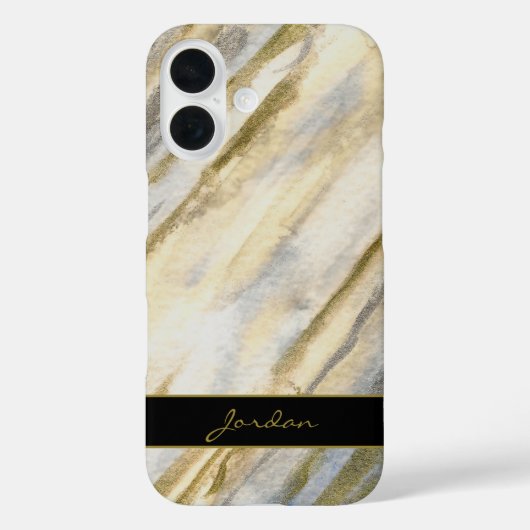 Waterverf Streaks in Tan Grey Blauw & Goud w / Naa Case-Mate iPhone Case (Achterkant)