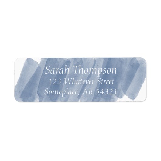 Waterverf Streaks Navy Blue Return Label (Voorkant)