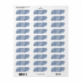Waterverf Streaks Navy Blue Return Label (Full Sheet)