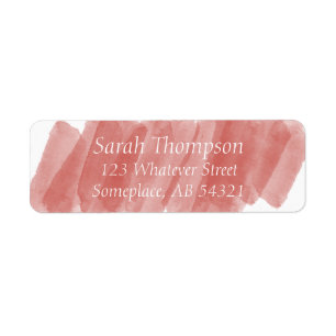 Waterverf Streaks Red Oranje Return Address Label