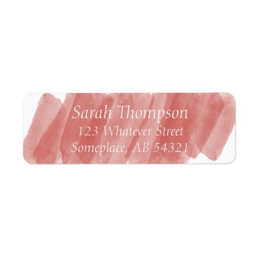 Waterverf Streaks Red Oranje Return Address Label (Voorkant)