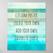 waterverf streept poster creëer uw eigen citaat (Voorkant)