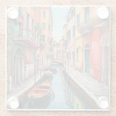 Waterverf Street in Venetië Glazen Onderzetter (Achterkant)