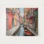 Waterverf Street in Venetië Wandkleed (Voorkant (horizontaal))