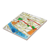 Waterverf Street Map Florence Italië Tegeltje (Zijkant)