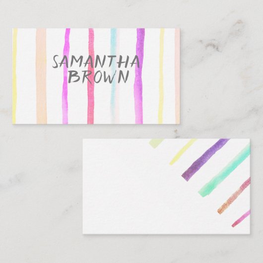  waterverf strepen aangepaste visitekaartjes (Voorkant / Achterkant)