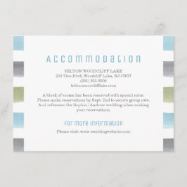 Waterverf strepen beach wedding accommodatie informatiekaartje