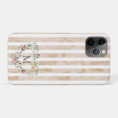 waterverf strepen florale borstmonogram Case-Mate iPhone case (Achterkant (horizontaal))