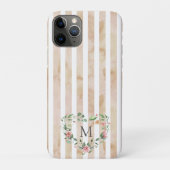 waterverf strepen florale borstmonogram Case-Mate iPhone case (Achterkant)