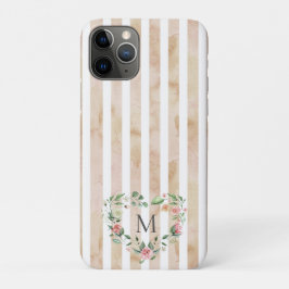 waterverf strepen florale borstmonogram Case-Mate iPhone case