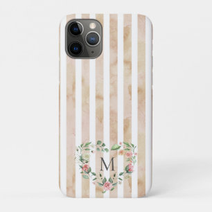 waterverf strepen florale borstmonogram Case-Mate iPhone case