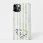 waterverf strepen florale borstmonogram Case-Mate iPhone case (Achterkant)