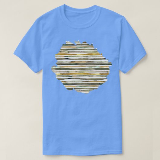 Waterverf strepen Groen Geel T-shirt (Design voorkant)