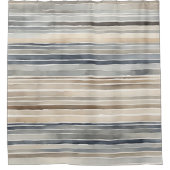 Waterverf Strepen Neutrale kleuren Douchegordijn (Voorkant)