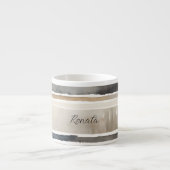 Waterverf Strepen Neutrale Kleuren Espresso Kop (Voorkant)