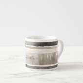 Waterverf Strepen Neutrale Kleuren Espresso Kop (Voorkant rechts)