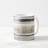 Waterverf Strepen Neutrale Kleuren Koffiemok (Voorkant rechts)