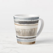 Waterverf Strepen Neutrale kleuren Latte Mok (Rechterhoek)