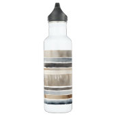 Waterverf Strepen Neutrale kleuren Waterfles (Rechts)