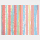 Waterverf Strepen Roze Blauw Geel Fleece Deken (Voorkant (Horizontaal))