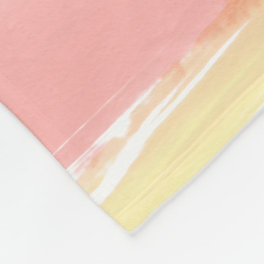 Waterverf Strepen Roze Blauw Geel Fleece Deken (Hoek)