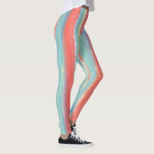 Waterverf Strepen Roze Blauw Geel Leggings (Rechts)