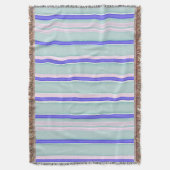 Waterverf strepen roze blauw wit deken (Voorkant Verticaal)