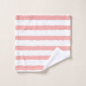Waterverf Strepen Roze Geel Blauw Wit Bad Handdoek (Wasdoekje)