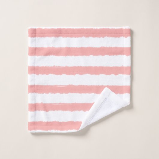 Waterverf Strepen Roze Geel Blauw Wit Bad Handdoek (Wasdoekje)