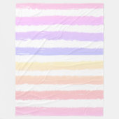 Waterverf Strepen Roze Perzik Geel Fleece Deken (Voorkant)