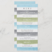 Waterverf strepen rustiek strand bruiloft menu (Voorkant / Achterkant)