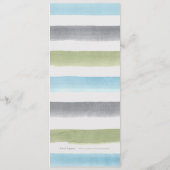 Waterverf strepen rustiek strand bruiloft menu (Achterkant)