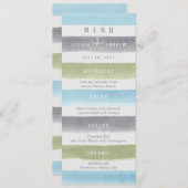 Waterverf strepen rustiek strand bruiloft menu (Voorkant / Achterkant)