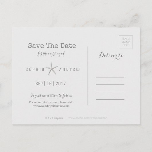 Waterverf strepen strand bruiloft opslaan van de d aankondigingskaart (Achterkant)