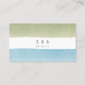 Waterverf strepen strand trouwplaats kaarten plaatskaartje (Achterkant)