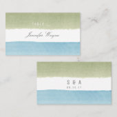 Waterverf strepen strand trouwplaats kaarten plaatskaartje (Voorkant / Achterkant)