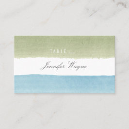 Waterverf strepen strand trouwplaats kaarten plaatskaartje