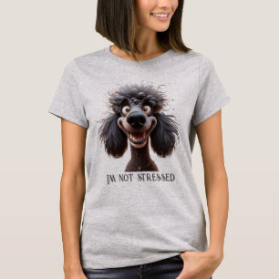 Waterverf Stressed Poodle Fun Dog Pet Animal T-shirt
