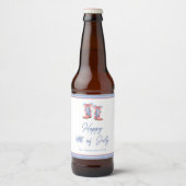 Waterverf Strik Bogen 4 Juli Bier Etiket (Voorkant)