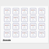 Waterverf Strik Bogen 4 Juli Vierkante Sticker (Vel)