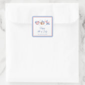 Waterverf Strik Bogen 4 Juli Vierkante Sticker (Tas)