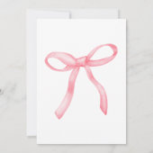 Waterverf strik roze hand geschreven baby meisje d kaart (Achterkant)