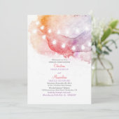 waterverf String Lights Elegant Repetitie Diner Kaart (Staand voorkant)