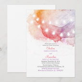 waterverf String Lights Elegant Repetitie Diner Kaart (Voorkant / Achterkant)