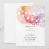 waterverf String Lights Elegante bruiloft Kaart (Voorkant / Achterkant)